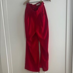 Zara Vibrant Red High-Waist Wide-Leg Trousers